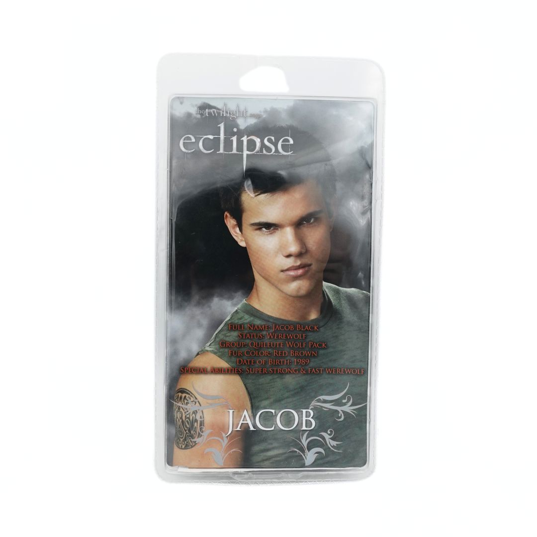 Photo of the back of a Twilight Eclipse Jacob figurine showing details on the character