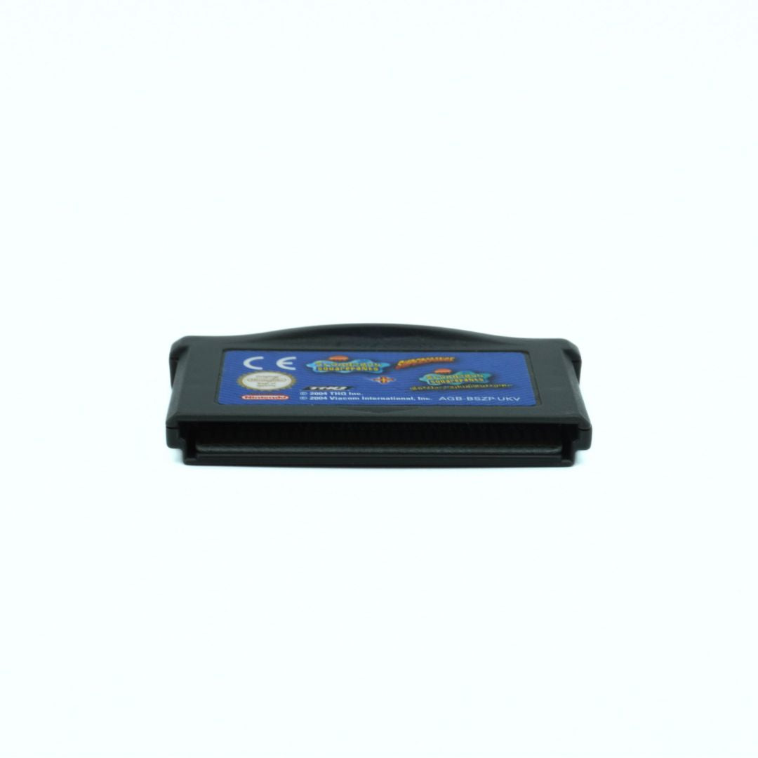 Black electronic device with a blue label on a white background