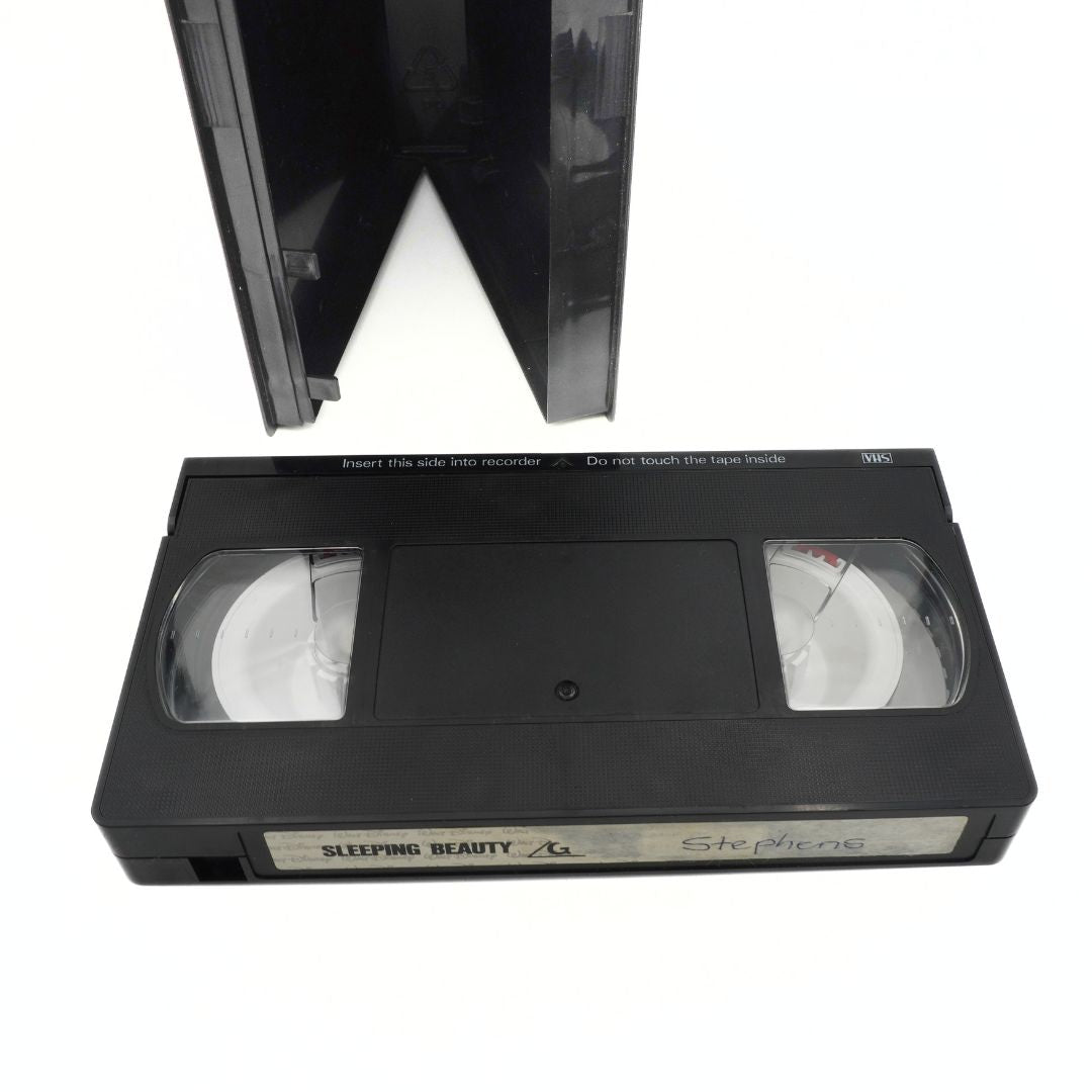 VHS tape of 'Sleeping Beauty' on a white background