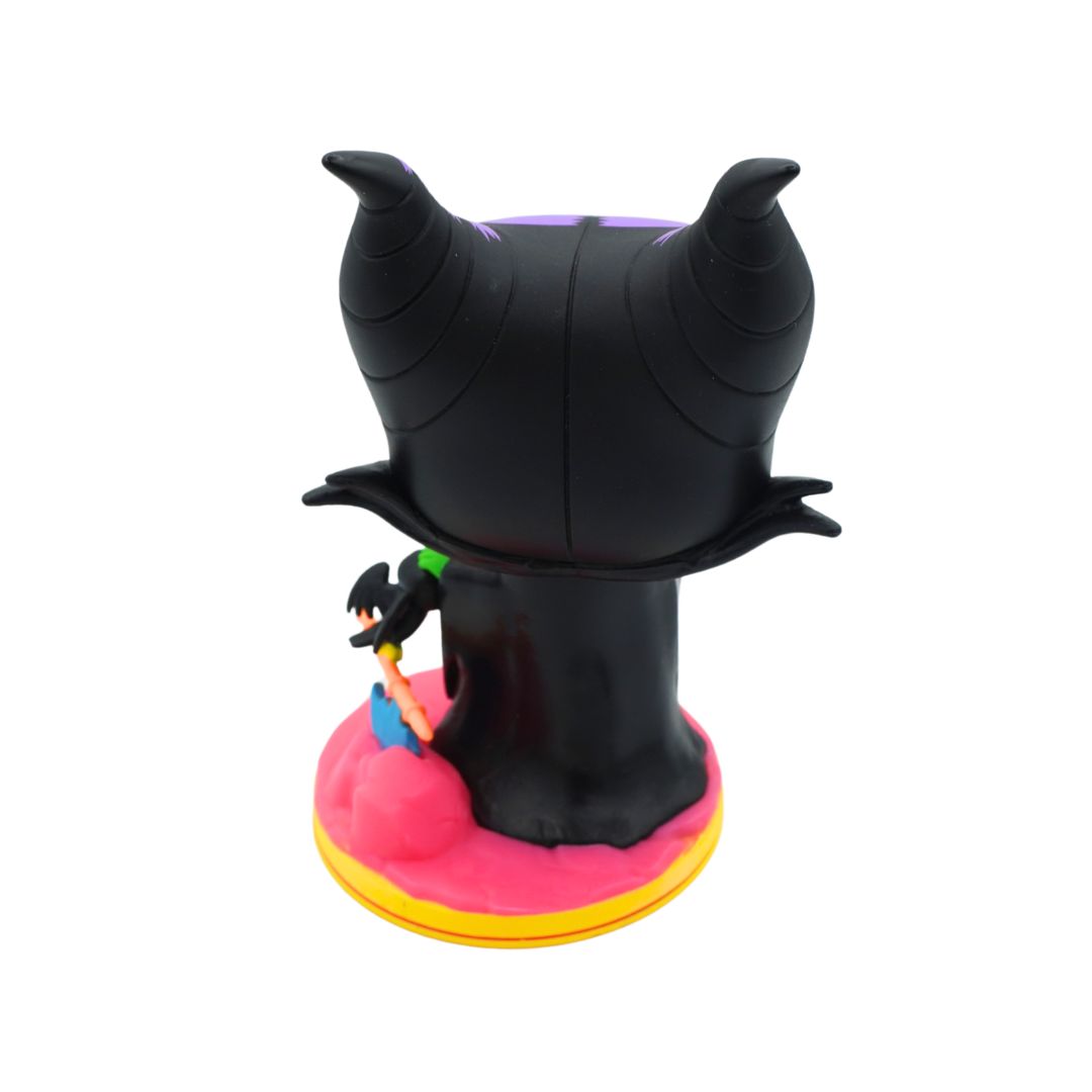Neon green, purple and pink vinyl figure of Maleficent from Sleeping Beauty
