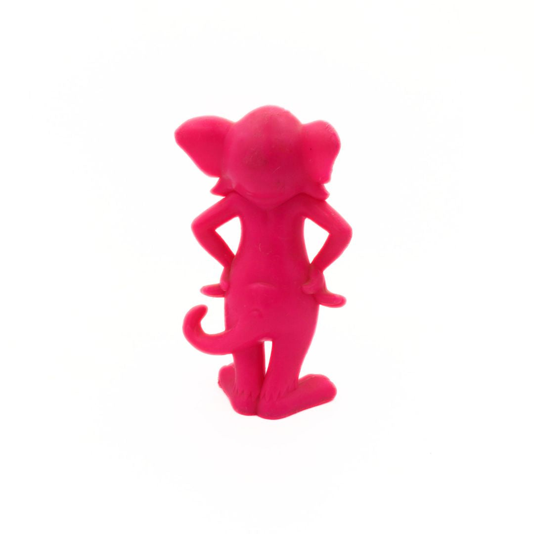 Pink monkey figurine on a white background