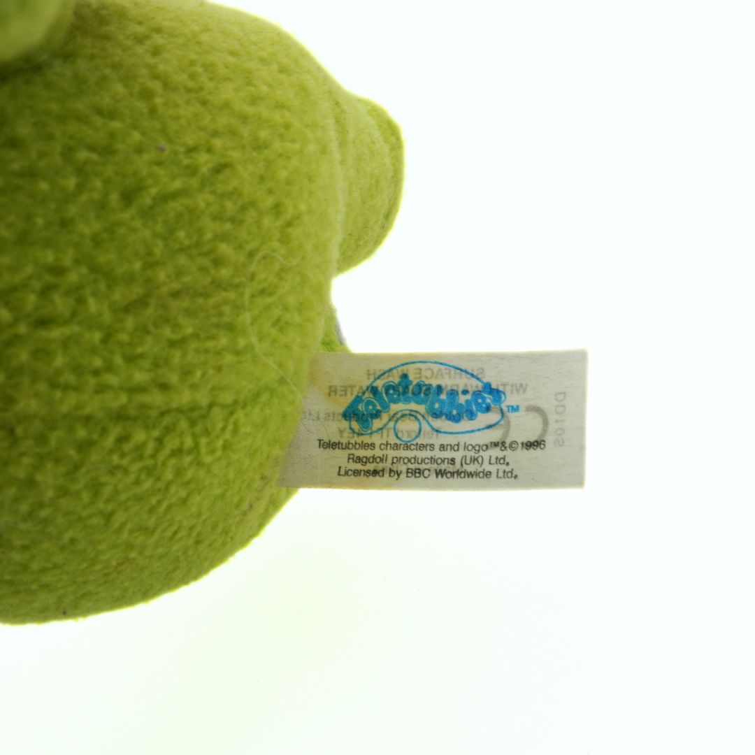 Teletubbies plush tag with branding from BBC