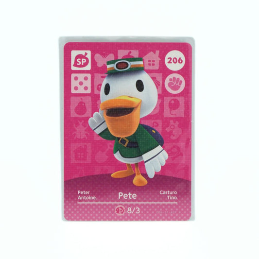 Amiibo Animal Crossing Pete (206) Card