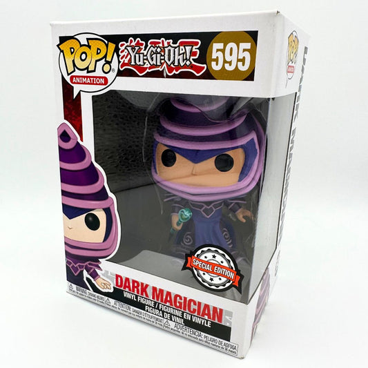 A photo of the Special Edition Dark Magician 595 Yu-Gi-Oh Funko Pop boxed figure