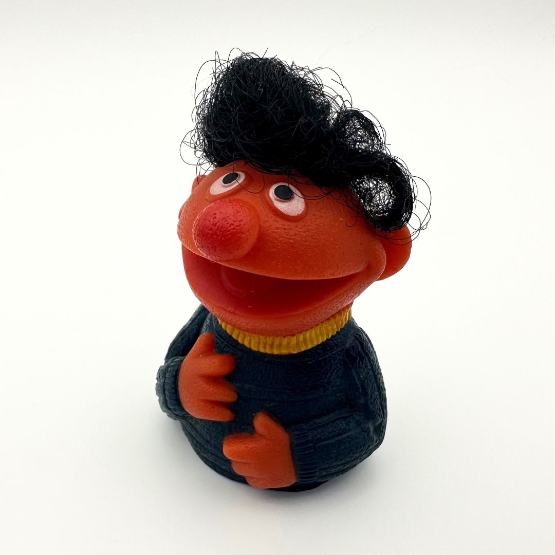 Vintage Sesame Street Ernie finger puppet with fluffy hair