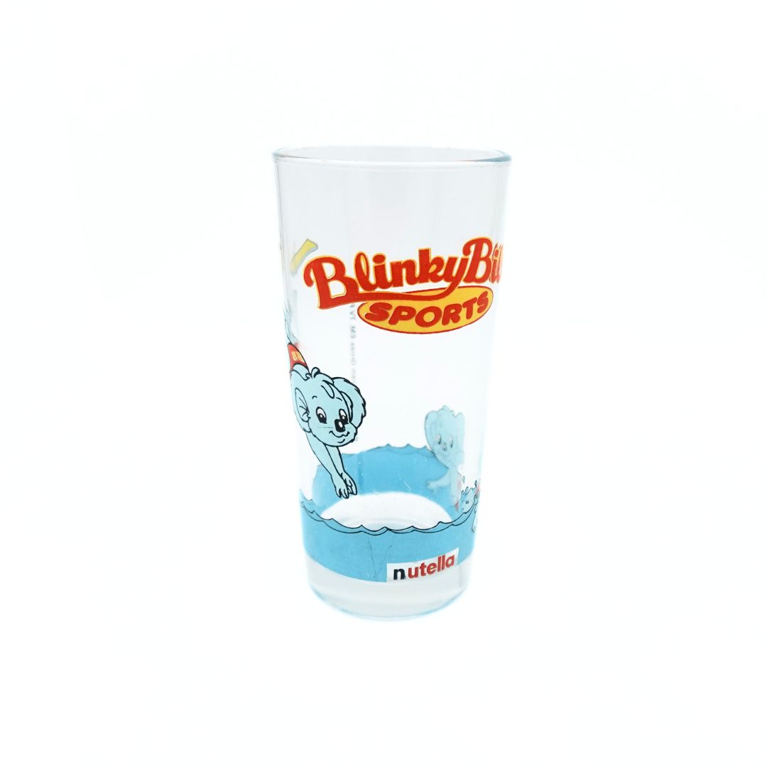 90s Blinky Bill Swimming Nutella Glass