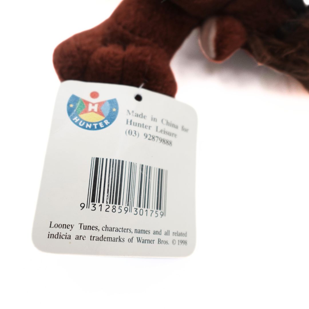 Barcode on the 2000 Taz Devil plush released through Looney Tunes and Hunter