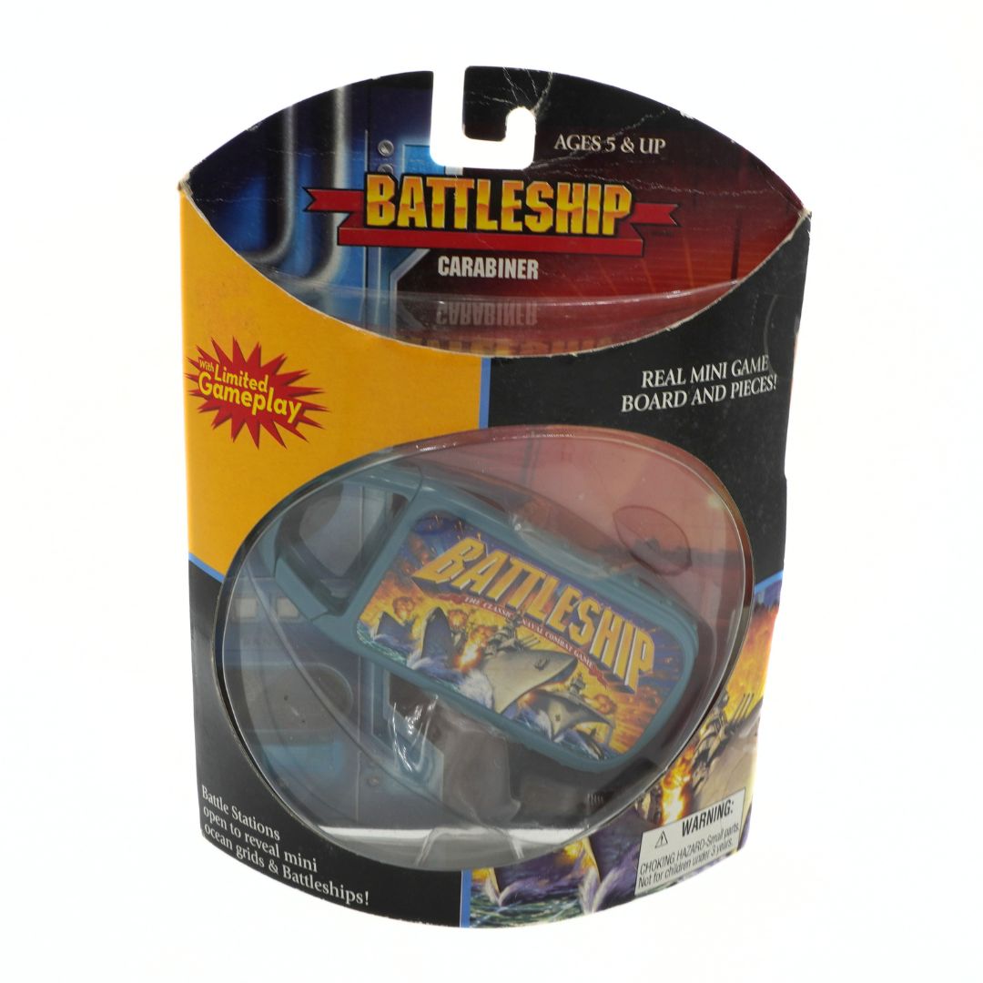 Battleship carabiner packaging with clear window showing the product inside.