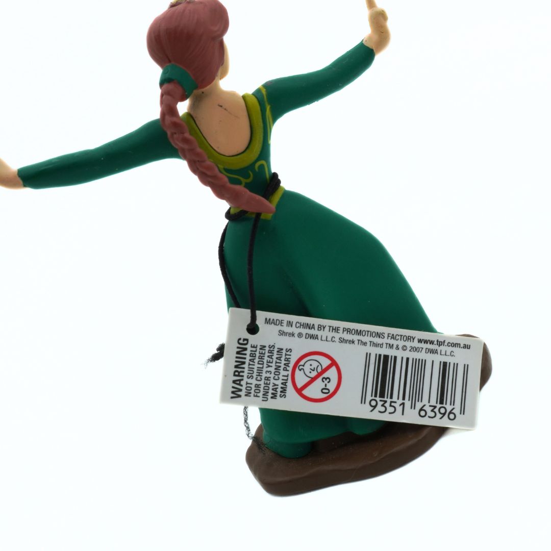 Toy figure with a visible brand label on a white background