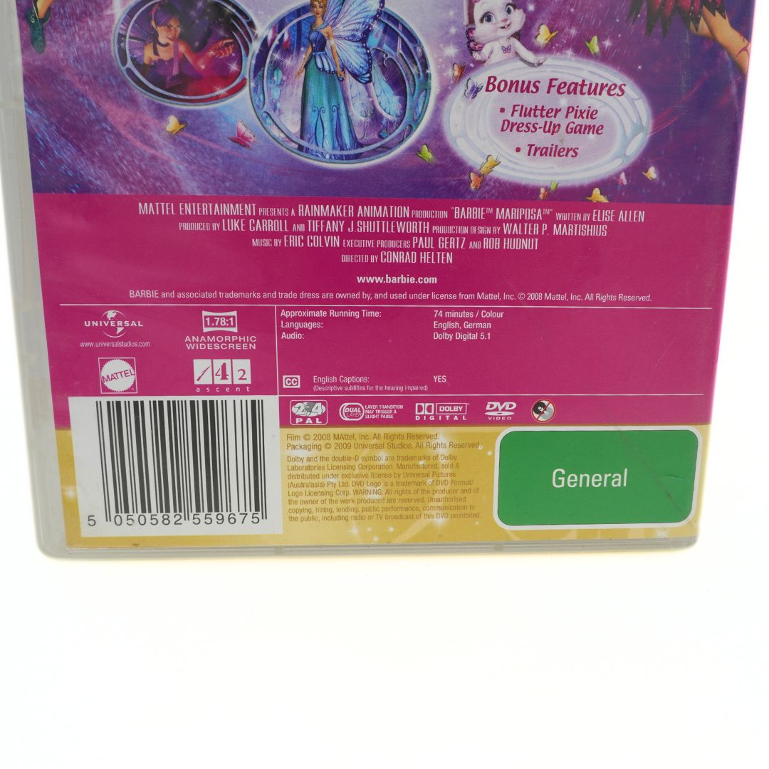 Back cover of a DVD with colorful design and text