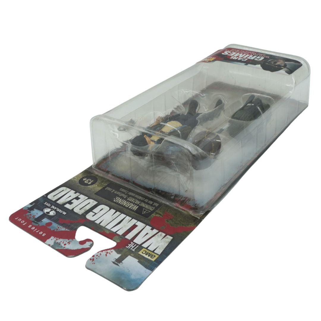 Toy figure in packaging with visible branding on a white background