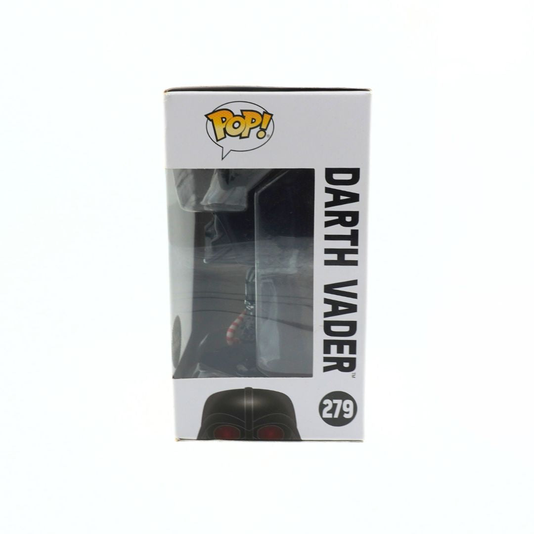 Pop! Vinyl box featuring Darth Vader with 'Pop!' logo and clear window