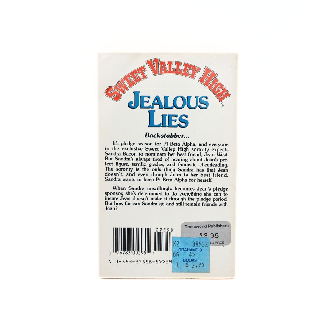 1988 Sweet Valley High Jealous Lies Book