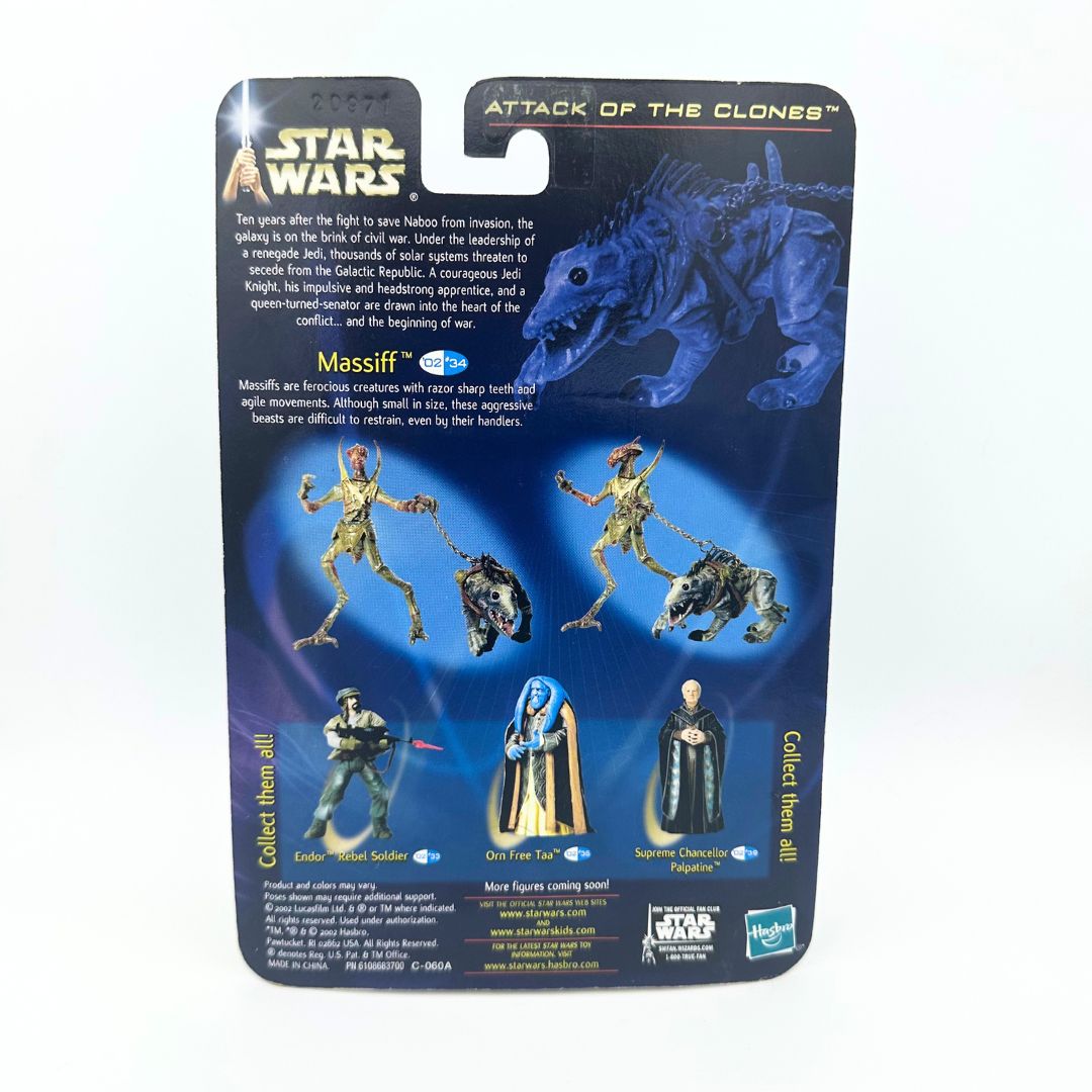 Massiff toy cardback from Attack of the Clones