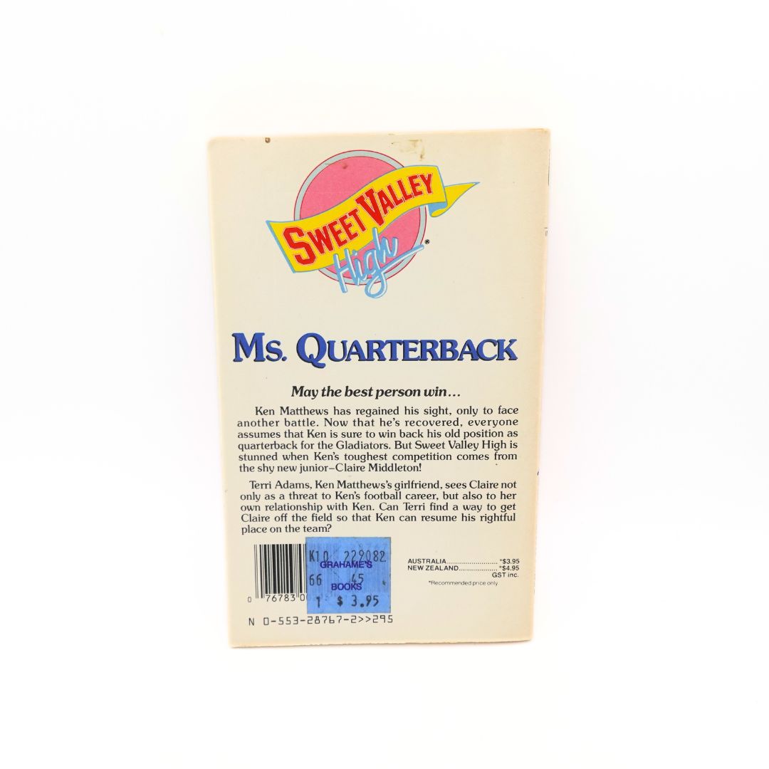 1990 Sweet Valley High Ms. Quarterback Paperback
