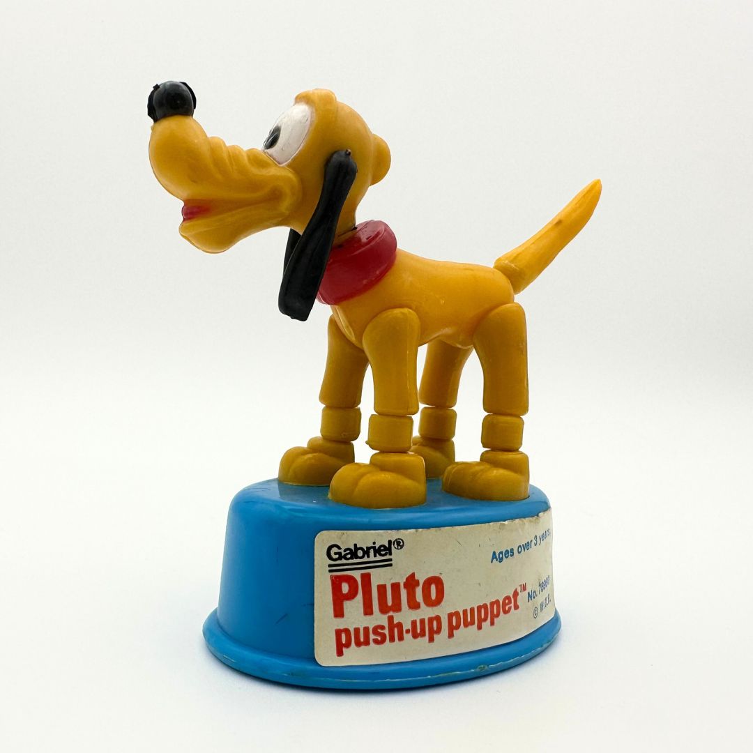 Vintage 1970's Pluto push-up puppet by Gabriel and Disney