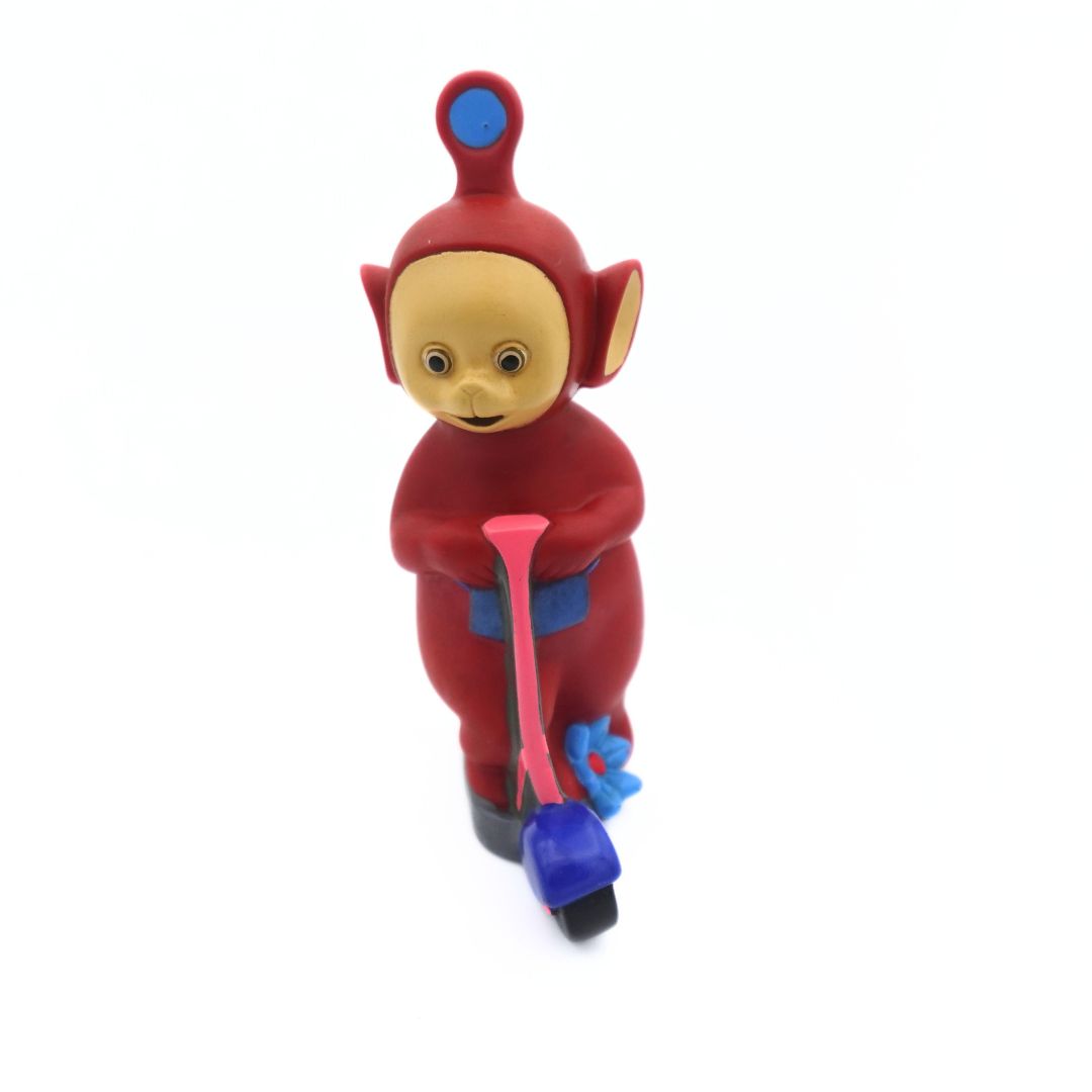 90s Teletubbies Po on a Scooter