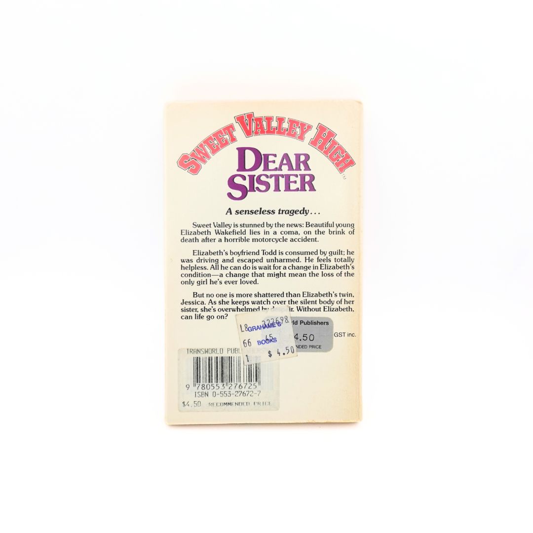 1988 Sweet Valley High Dear Sister