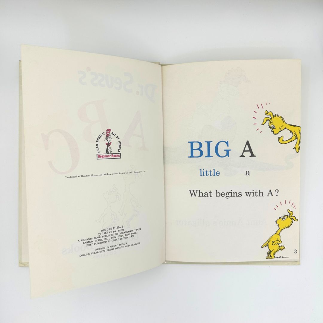 Interior of Dr. Seuss's ABC book on page A