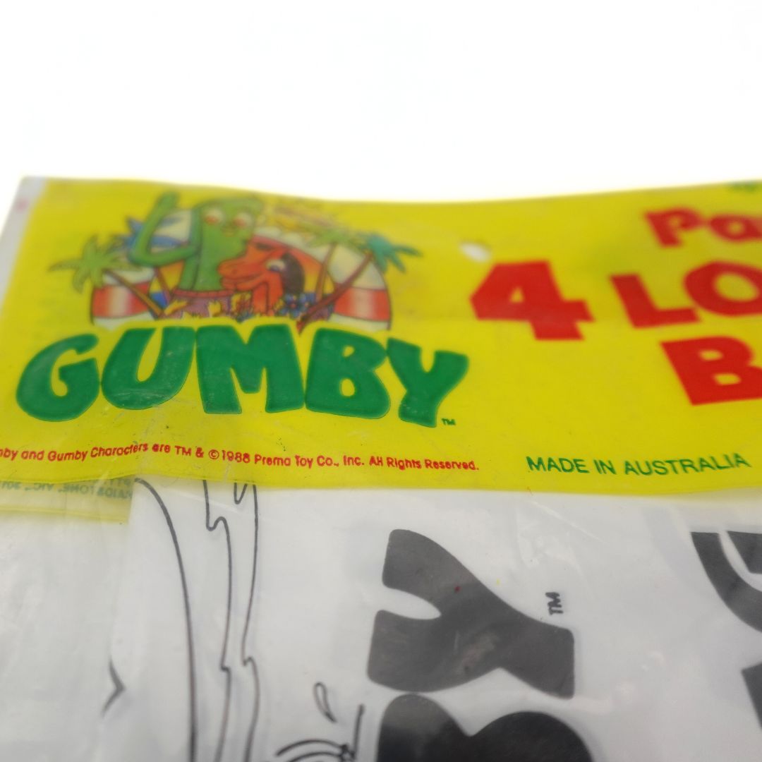 1986 Gumby 4 Party Loot Bags