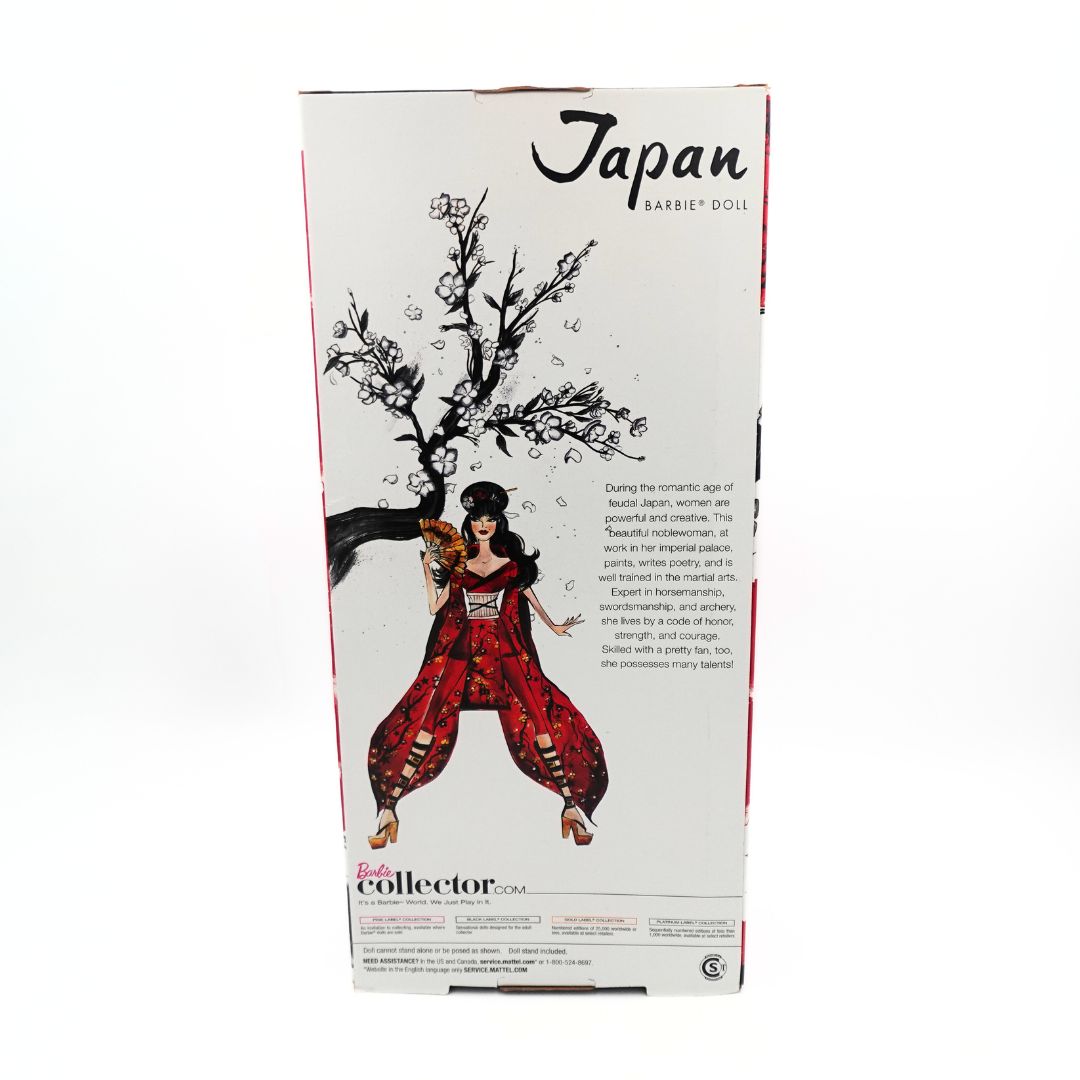 Rear side of the Japan Barbie Doll box