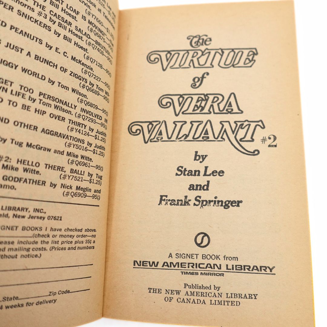 1st Edition 1977 The Virtue of Vera Valiant by Stan Lee and Frank Springer