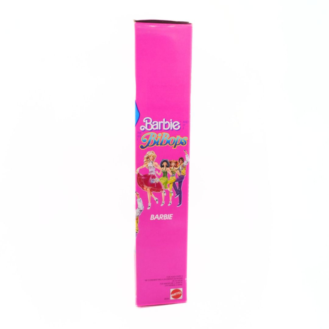 Barbie toy box with colorful design on a white background