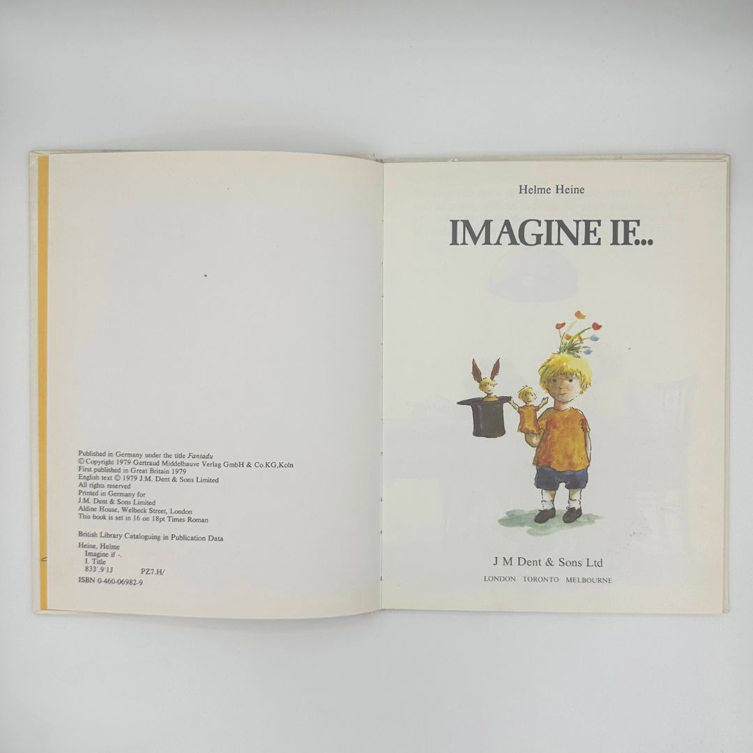 Interior of the Imagine If... book with publishing information visible