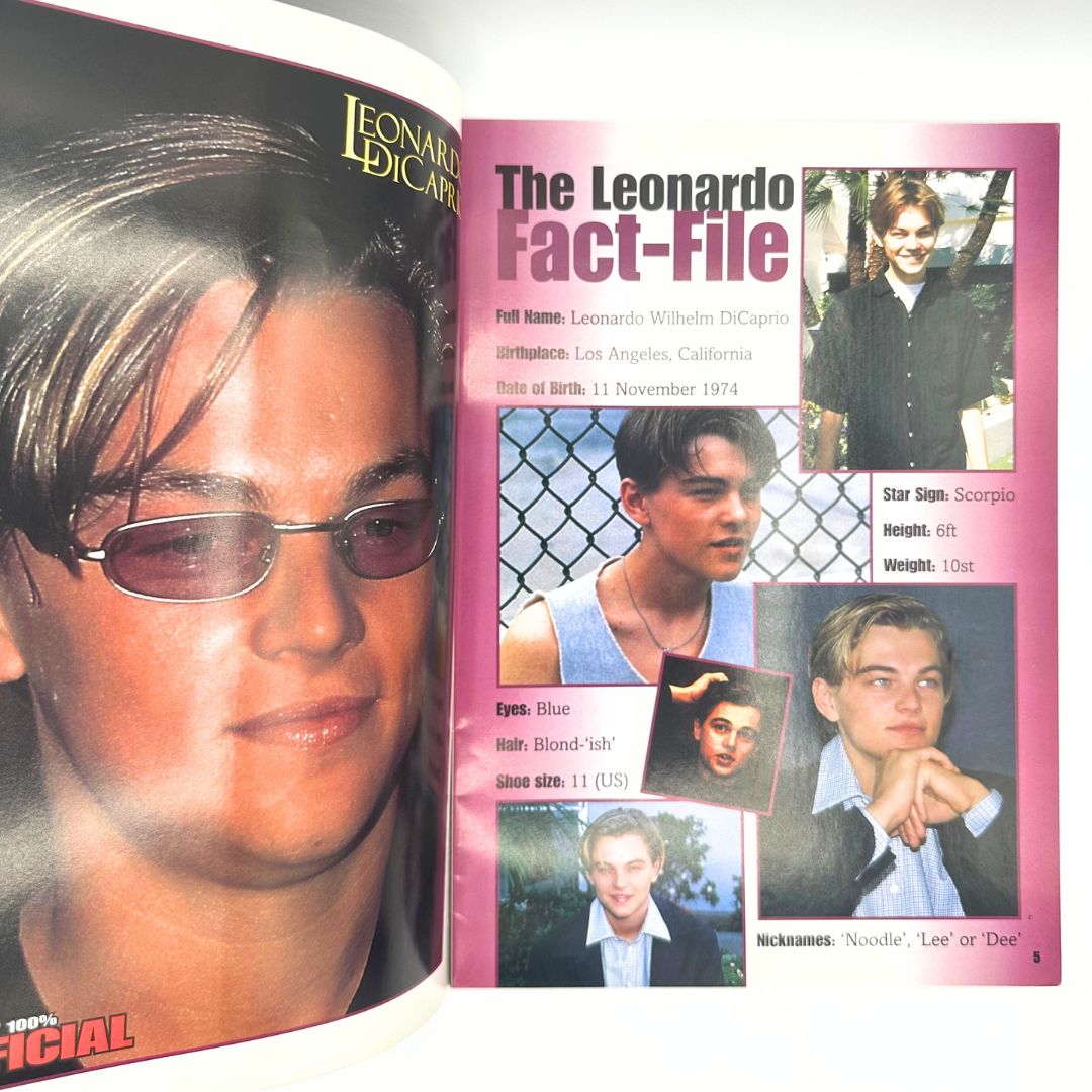 1998 Leonardo DiCaprio Sticker Book