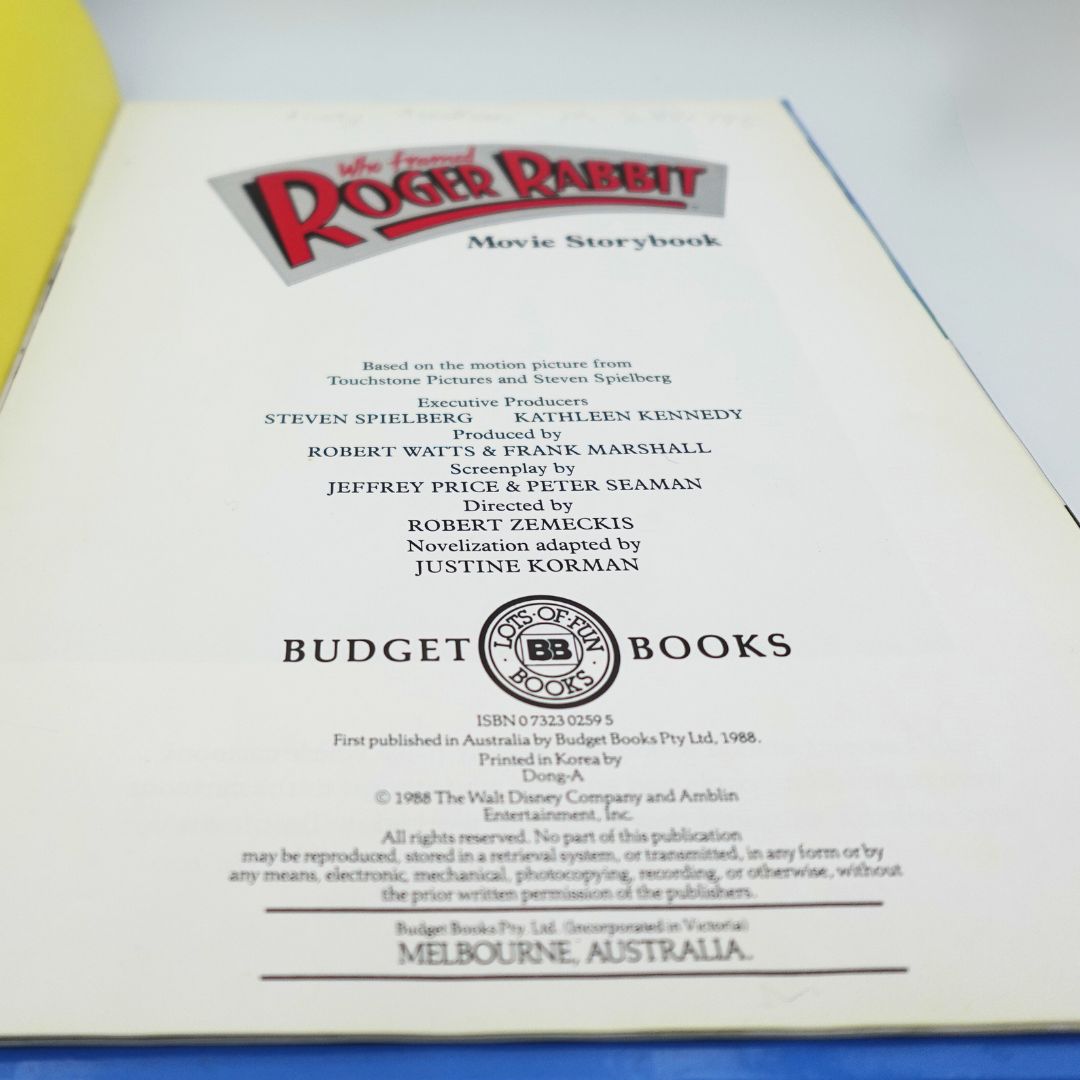 1988 Who Framed Roger Rabbit Movie Storybook – Natsukashii Retro