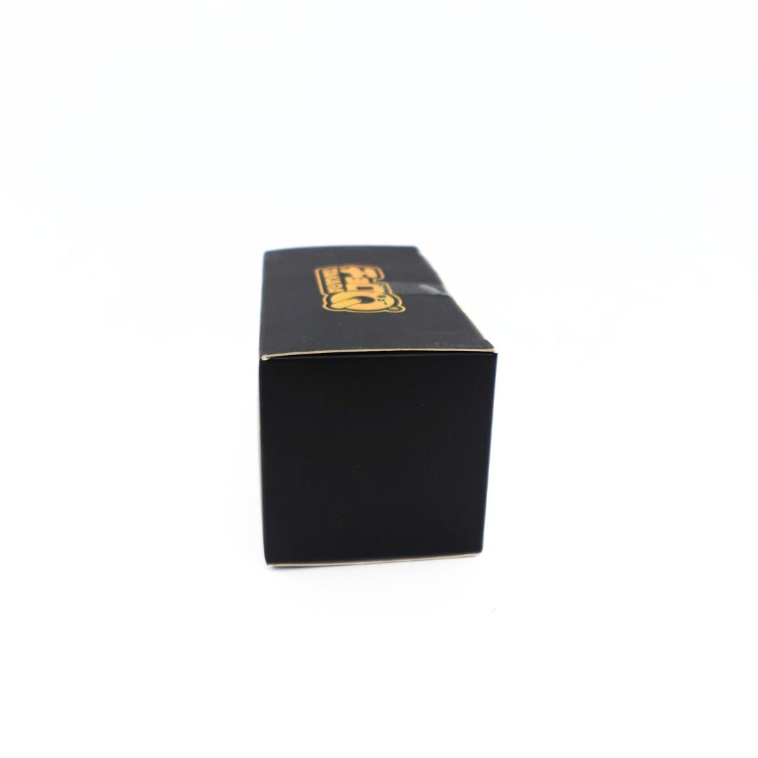 Side on image of a black box with Choro Q branding