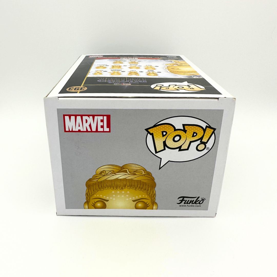 The top of the 393 Shuri Funko Pop featuring Pop Vinyl and Marvel branding
