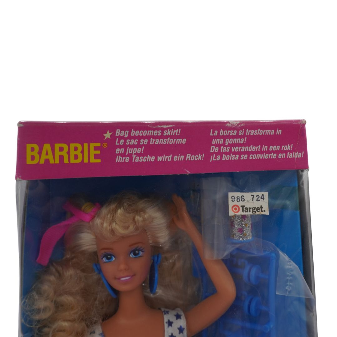 Barbie doll in packaging with Target logo