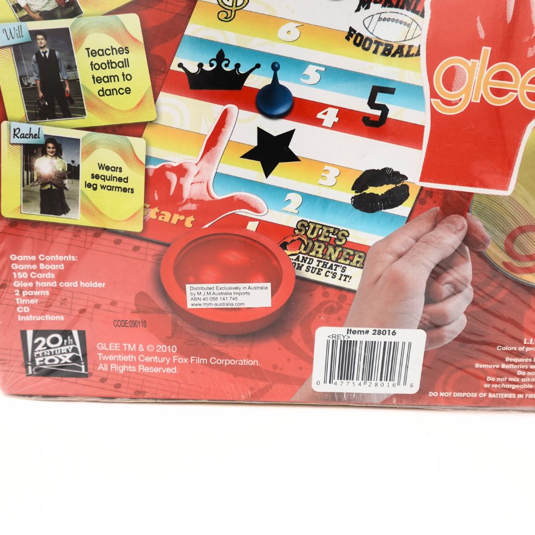 Close up photo of the barcode of the 2010 Glee CD Board Game