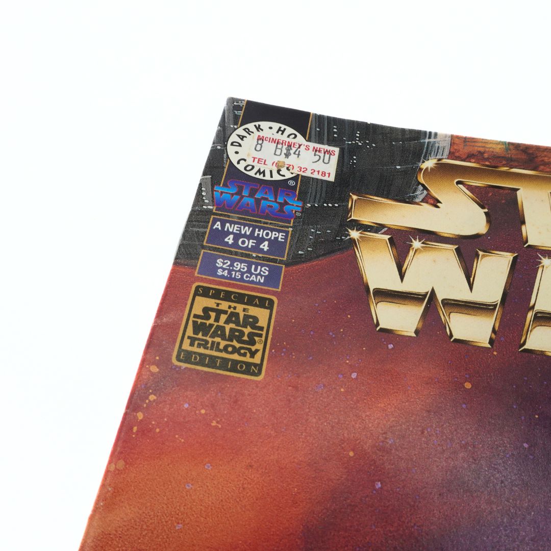 Star Wars comic book with gold lettering on a white background