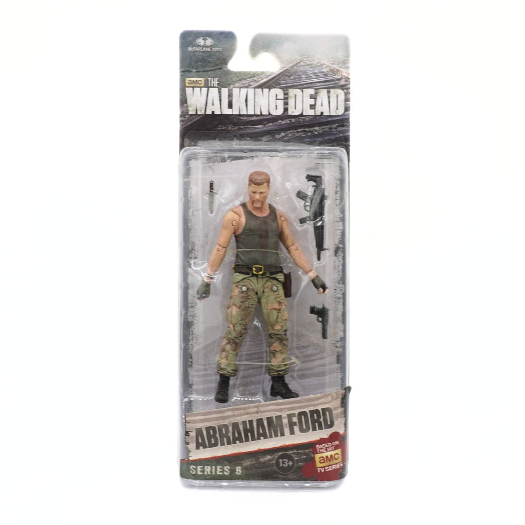 Action figure of Abraham Ford from 'The Walking Dead' in packaging on a white background