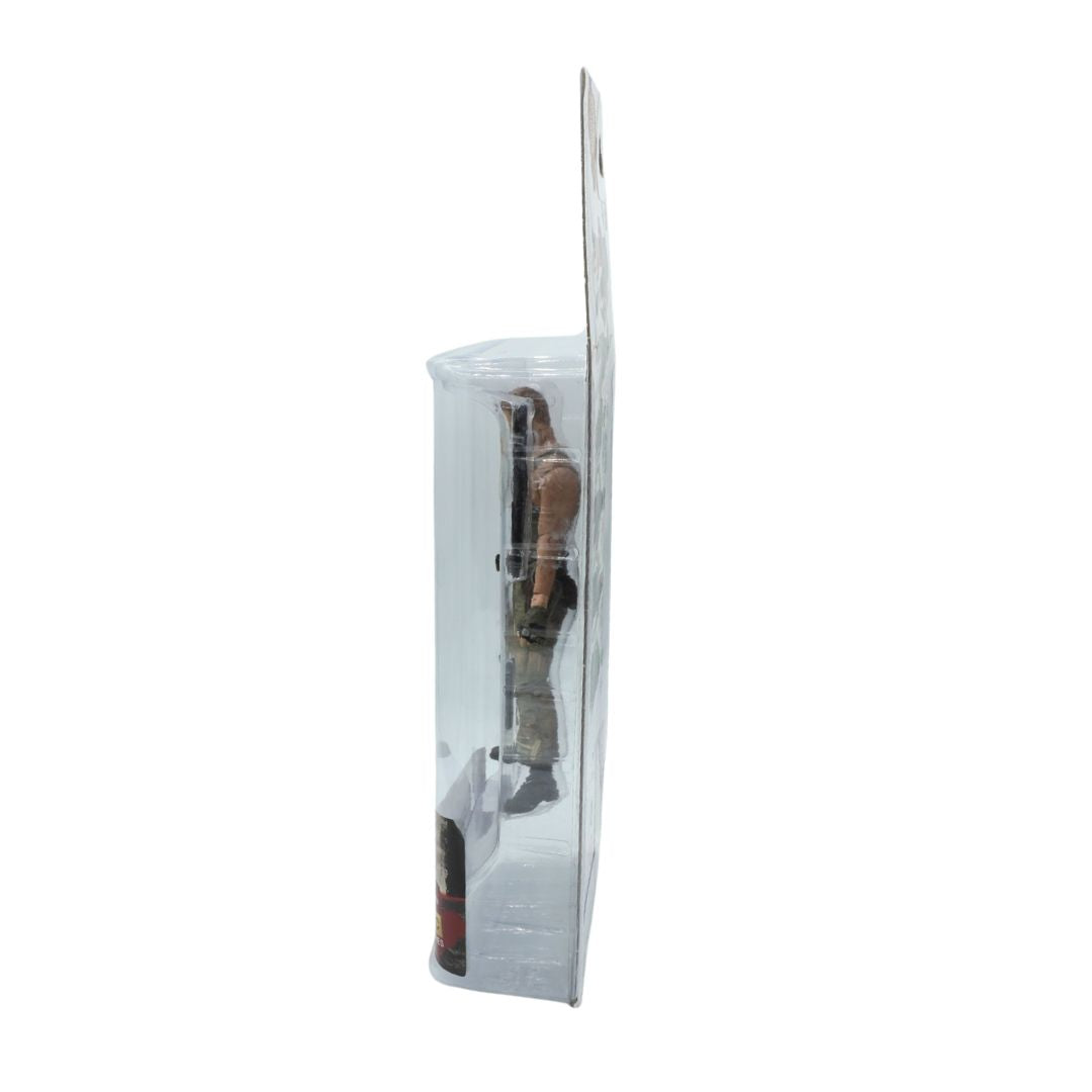 Action figure set in a clear plastic packaging on a white background