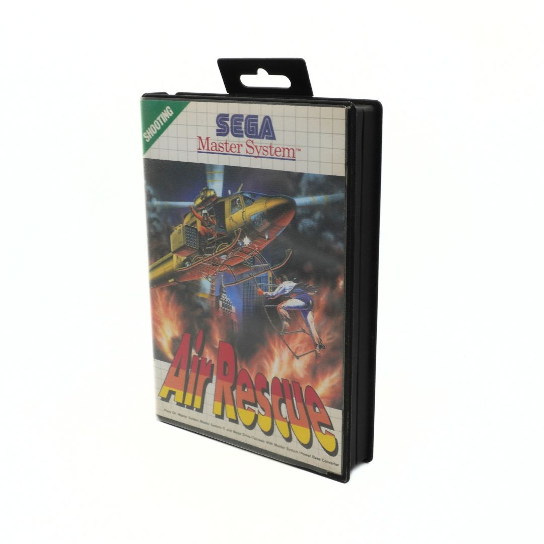 Sega Master System game cartridge packaging for 'Air Rescue' on a white background