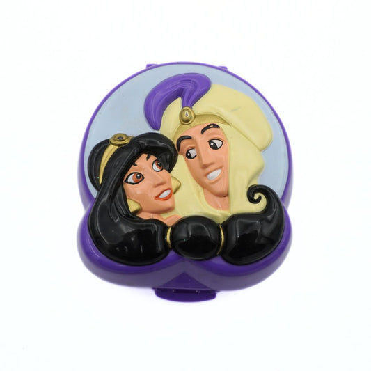 Compact mirror with Aladdin and Jasmine on a white background