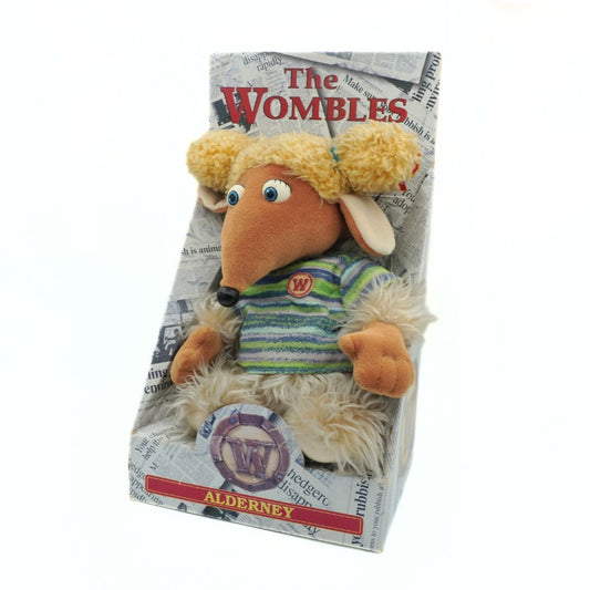 Plush toy resembling a Womble in packaging with 'The Wombles' branding.