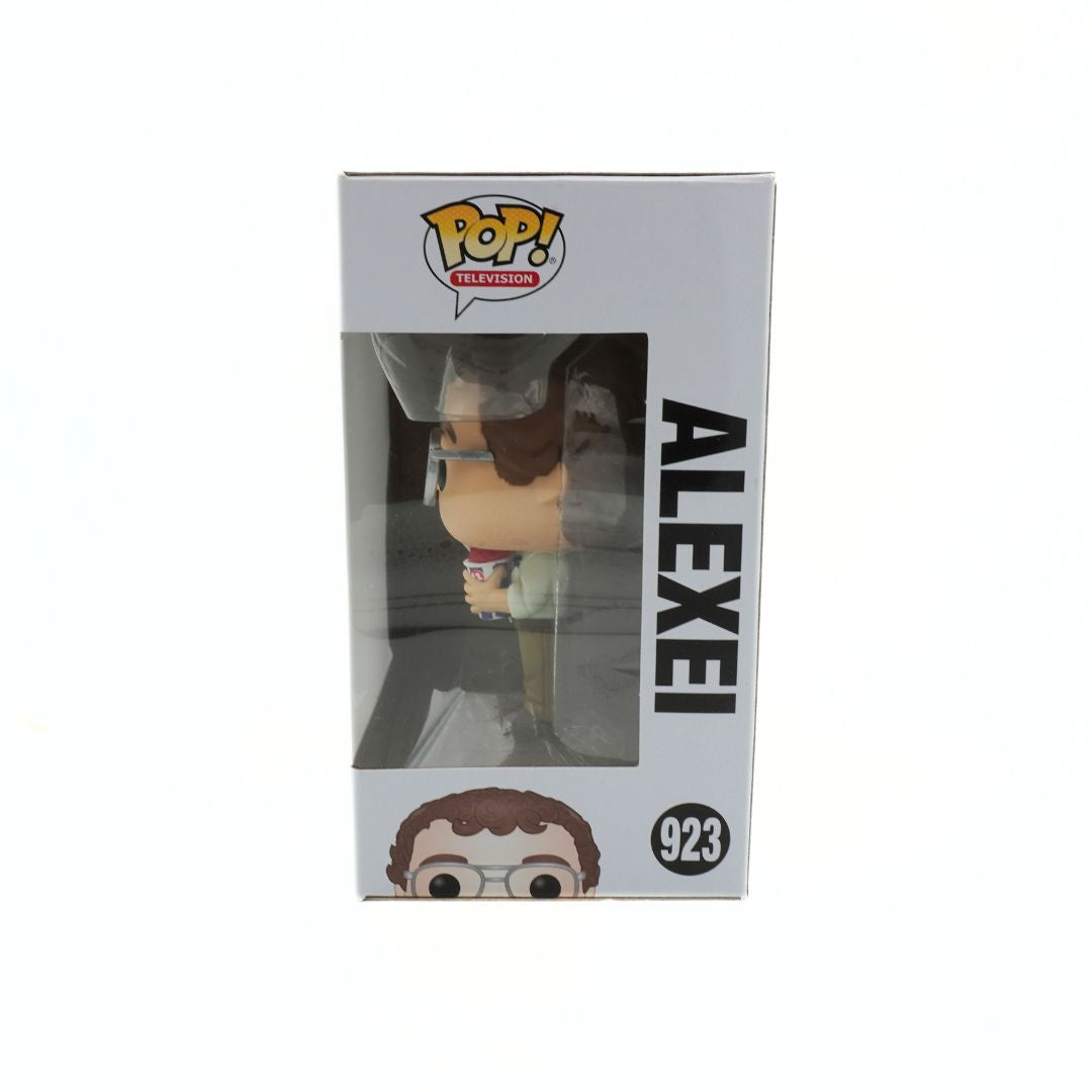 Funko Pop! vinyl figure packaging with 'Alexei' and number 923 on a white background