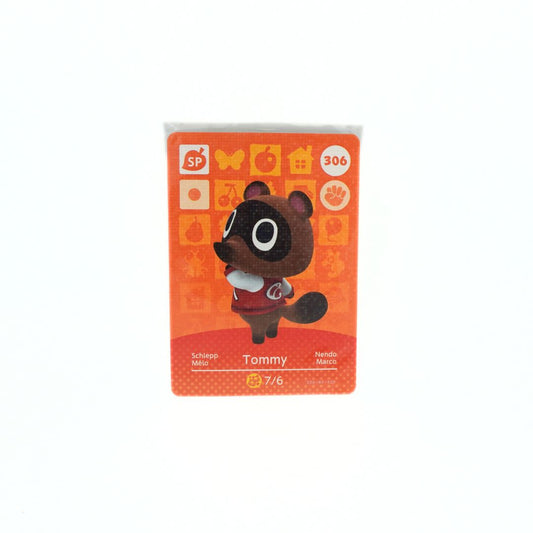 Card featuring a character named Tommy on an orange background with symbols