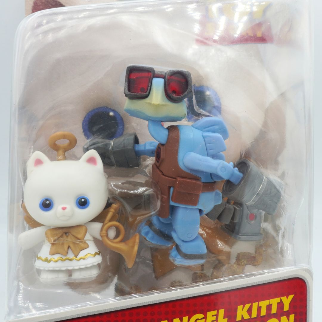 Two figurines in a clear package with 'Angel Kitty' branding.