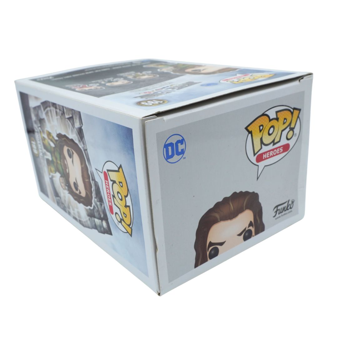 Funko Pop! Heroes DC Comics box featuring a stylized character illustration on a white background.