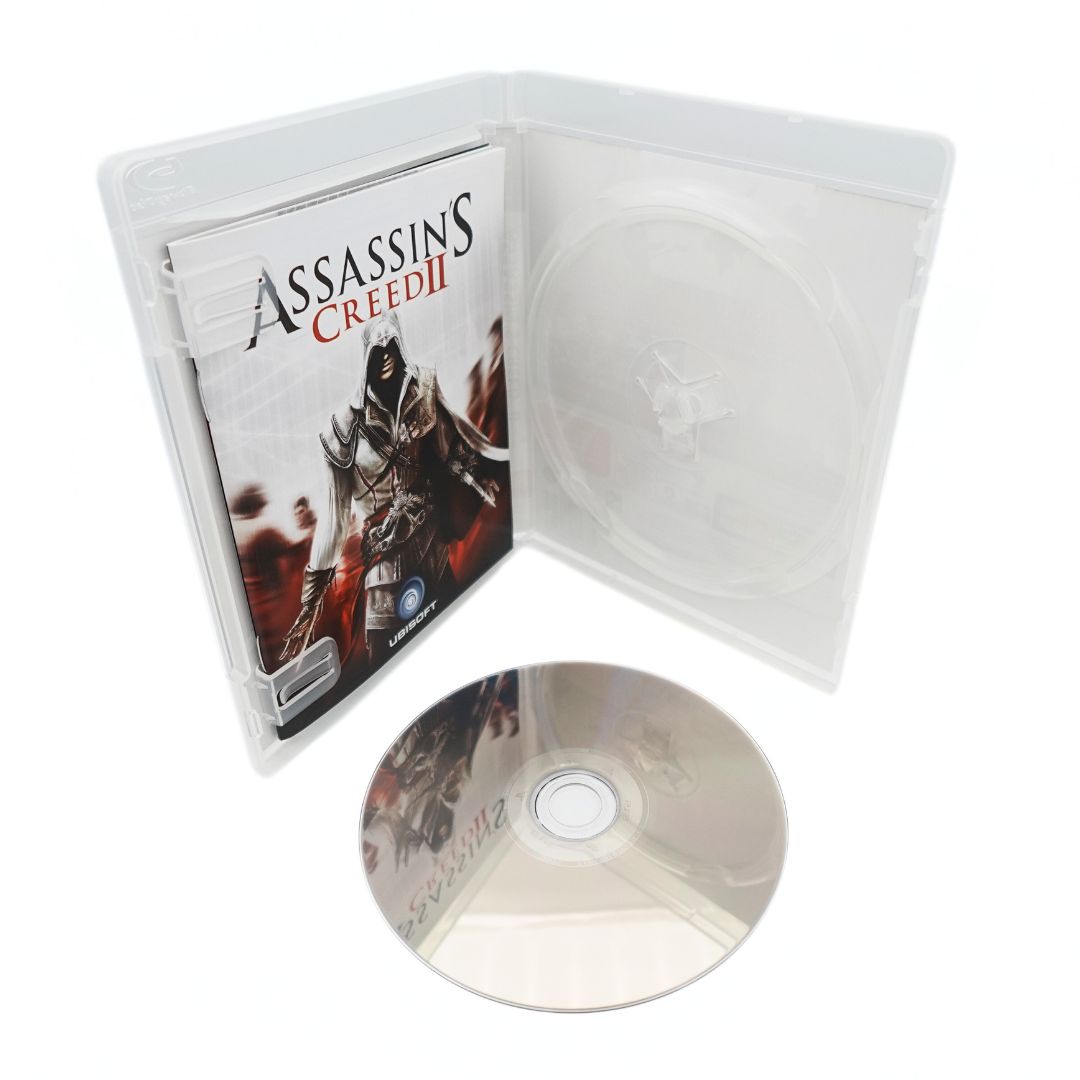 Underside of the disc from the 2009 Ubisoft PS3 game Assassin's Creed II