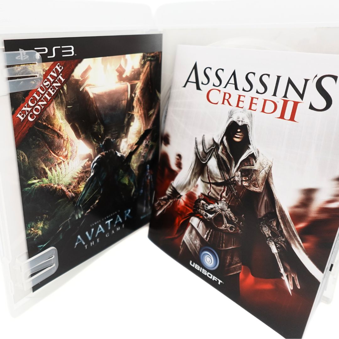 Closeup of the pamphlet inside the PS3 game Assassin's Creed II