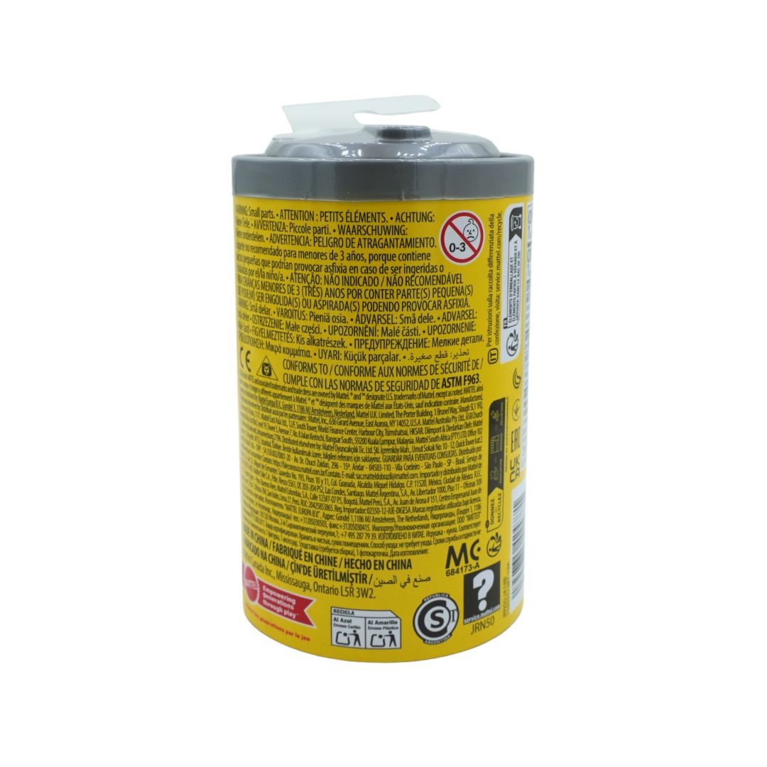 A yellow and grey K-Pop Demon Hunters For the Fans plastic can by Mattel