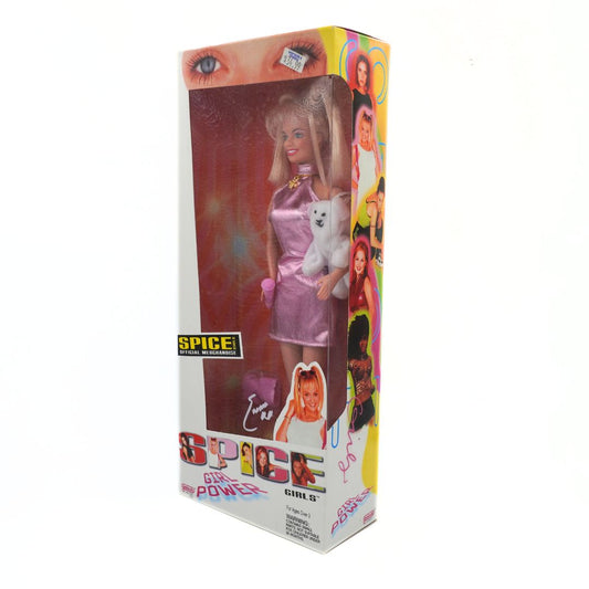 Boxed doll with a Spice Girls theme on a white background