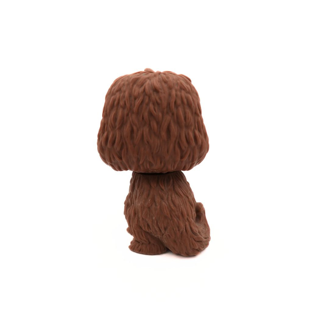 Photo of the back of a Mr. Snuffleupagus Funko Pop, released as part of a Sesame Street collection.