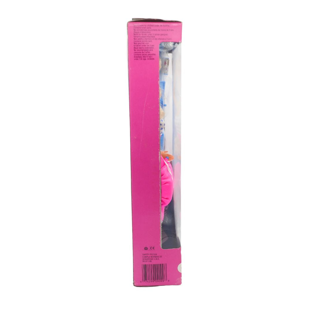 Pink packaging of a toy with a white background